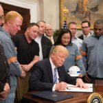 Trump signed an order March 8 to slap tariffs of 25 percent on imported steel and 10 percent on imported aluminum. | Twitter/@Potus photo