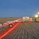 The WEEDit camera detects the infrared light being reflected from a plant, and its sensor triggers the nozzle solenoid in the 20 cm lane where the plant is located. | WEEDit photo