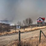 Winds pushed a fire near Lumsden, Sask., towards this yard. One farmyard and about 700 acres of valley and farmland south of the town were affected. Local fire officials say the gusty, dry winds created the conditions for the fire to spread rapidly. | Michael Raine photo