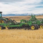 The Deere 1895 takes the small-grains disc drill wider, increasing up to 60 feet for 2018. This can add up to 100 acres per day, says the company. | John Deere photo