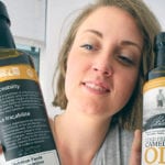 Elysia Vandenhurk of Three Farmers Foods displays the traceability labelling on their camelina oil. | William DeKay photo