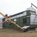 Alvan Blanch’s continuous double flow dryer in use on a farm in Manning, Alta. | Al Ross photo