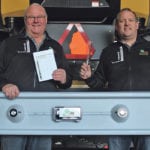 Pat Scherman and son Trevor got the idea for their ScherGain Solution System while arguing about combine settings out in the field. They finally agreed they were wasting their energy arguing when they should instead concentrate their efforts on devising a system for safely collecting grain loss data. | Ron Lyseng photo