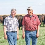 David, left, and Dyce Bolduc say they are honoured to be recognized for their work helping to improve the Angus breed. | Photo supplied by Canadian Angus