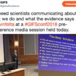 Ag organizations must earn a “social licence” before new technology will be adopted, Kevin Folta said. “It breaks my heart to (see the solutions that are available), especially in the developing world, that don’t get to their target, that don’t serve the people they were meant to serve.”
| Screencap via Twitter/@GlobalFoodSecur