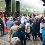 Passengers prepare to board the Wheatland Express Excursion Train at Cudworth, Sask. | Brian Cross photo