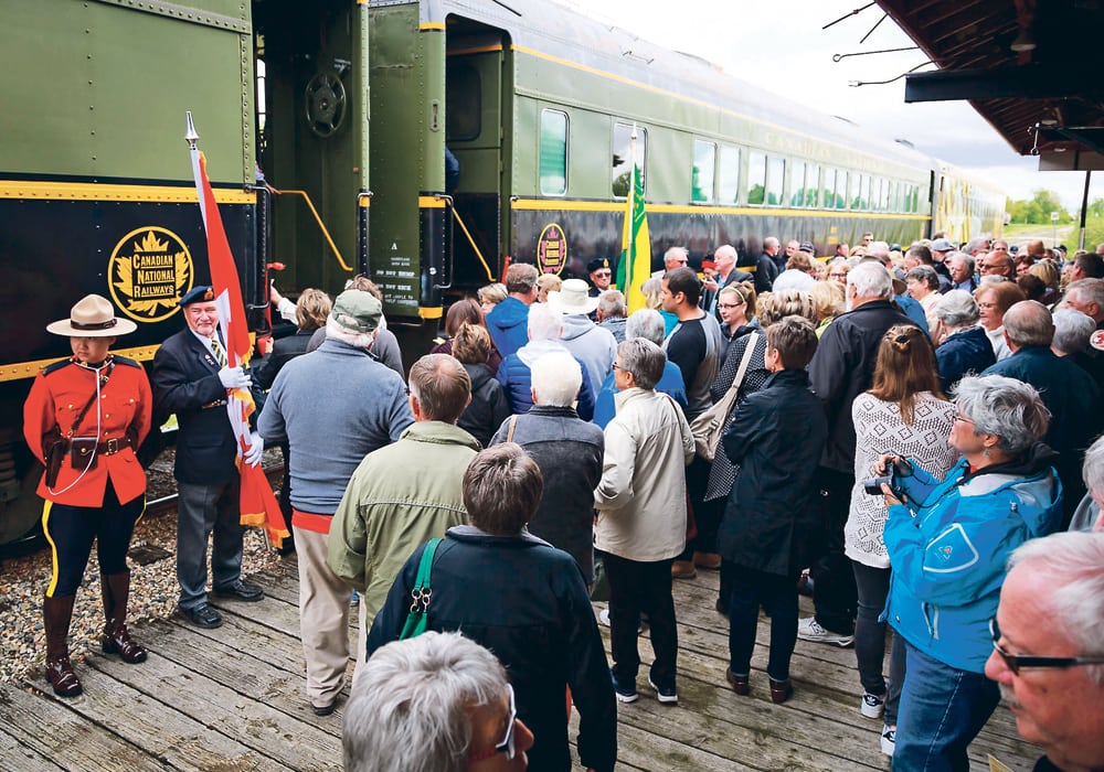 Passengers prepare to board the Wheatland Express Excursion Train at Cudworth, Sask.  |  Brian Cross photo