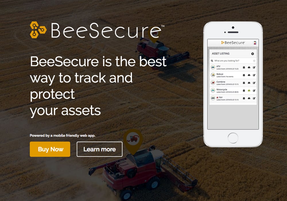 BeeSecure is a tracking device and app designed by Jeff Shirley of Rivercity Technology Services in Saskatoon through the government’s innovation challenge.  | Screencap via beesecure.ca
