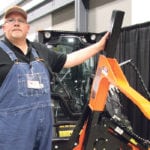 Darcy Goossen invented the Tiregrabber in his farm shop at Ferintosh, Alta. It won the people’s choice Farmyard Invention at Canada’s Farm Progress Show. | Karen Briere photo