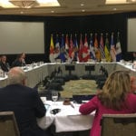 Canadian agriculture ministers began their annual meeting
in Vancouver today without Saskatchewan minister Lyle Stewart and most of the maritime ministers. | Twitter/@L_MacAulay photo