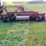 Poor hay crops in many parts of the Prairies have ranchers concerned about winter feed supplies. This thin crop was being taken off near Hughenden, Alta., July 21. | Sterling Cuthbert photo