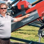 It doesn’t make economic sense to tie up a tractor to babysit your conveyor when you can have a totally self-contained self-propelled machine, according to Kevin Malica of Meridian.