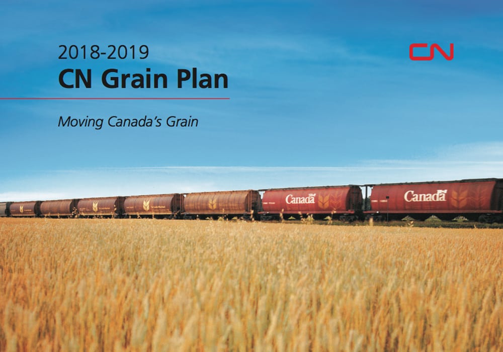 Last week, CN released its 2018-19 grain plan, a document that outlines how the company plans to handle this year’s grain crop and avoid transportation bottlenecks that could negatively impact the grain and oilseeds sector.  | Screencap via www.cn.ca