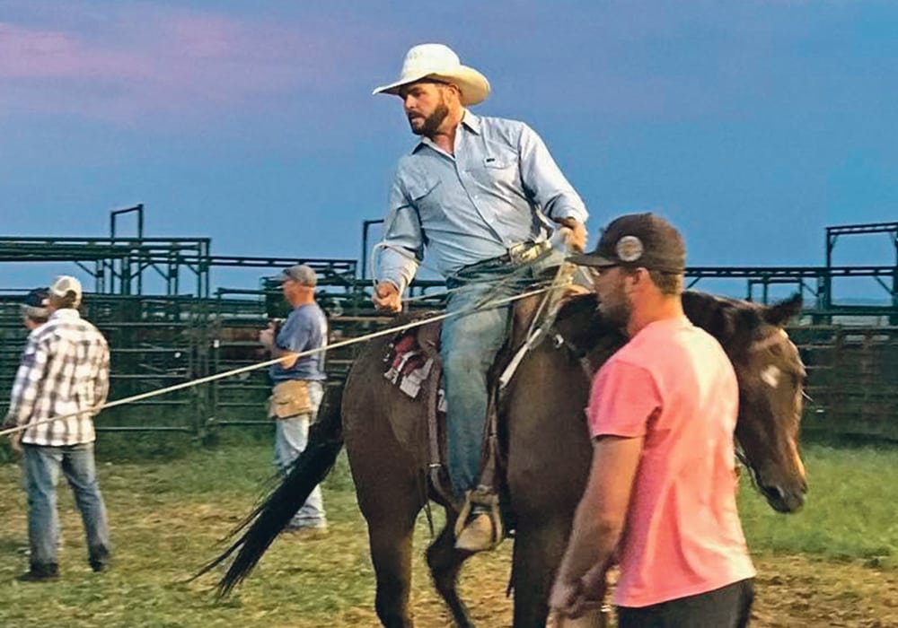 Garret Glasrud helps with branding at the family ranch near Shaunavon, Sask. | Photo supplied by Garrett Glasrud