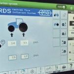 The Precision Inflation system is compatible with all ISOBUS screens, giving the operator realtime information on the status of all tires on the system. | Precision Inflation photo