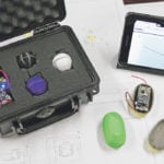 The Mobile Sensor Mote being developed at PAMI sits in the grain and transmits moisture and temperature readings to a base station. | PAMI photo