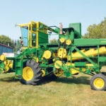 A side view of the 50-year-old John Deere 95 combine with much of the tin cut away shows the inner workings. | Les Dunford photo