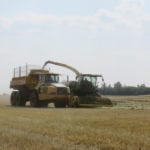 Robert Snelgrove of Vermilion, Alta., says their silage truck broke down and the crew improvised with a 35 ton rock truck that could dump in under 8 seconds and pack while unloading. Bryan Walton, chief executive officer of the Alberta Cattle Feeders' Association, said producers in drier areas have silaged barley rather than wait for harvest because of lighter crops. | Robert Snelgrove photo