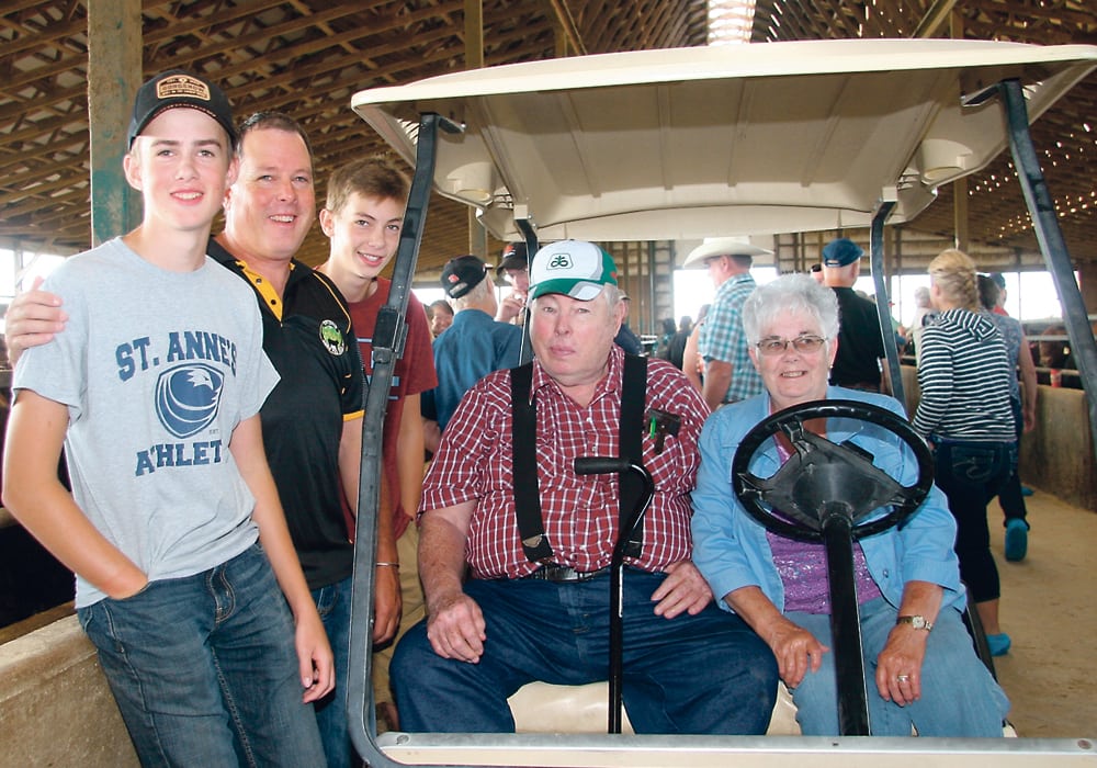 Mike Conlin runs a 5,000 head feedlot at Lucan, Ont., with his sons, Peter and Tom, and his parents, Tony and Mary.  |  Barbara Duckworth photo