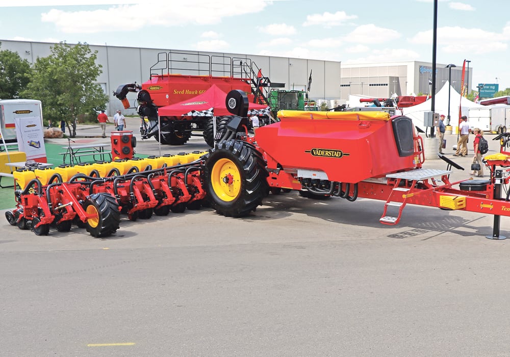 The Tempo L 24 has a 140 bushel on-board granular product tank and adjustable fertilizer coulters. | Robin Booker photo