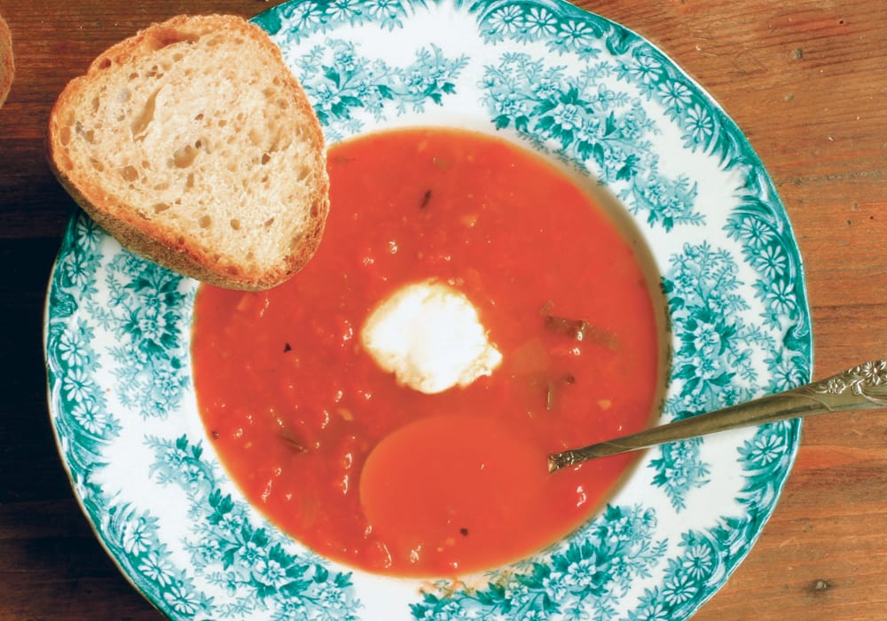 Make a hearty tomato soup with chicken or beef stock added to tomato sauce. Make it a cream of tomato soup by adding whole cream just before serving.  |  Sarah Galvin photo
