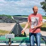 Piet Jan Thibaudier discovered the pasture reader technology in Australia and adapted it to fit onto a mower that sits on the front of the tractor. | Chris McCullough photo