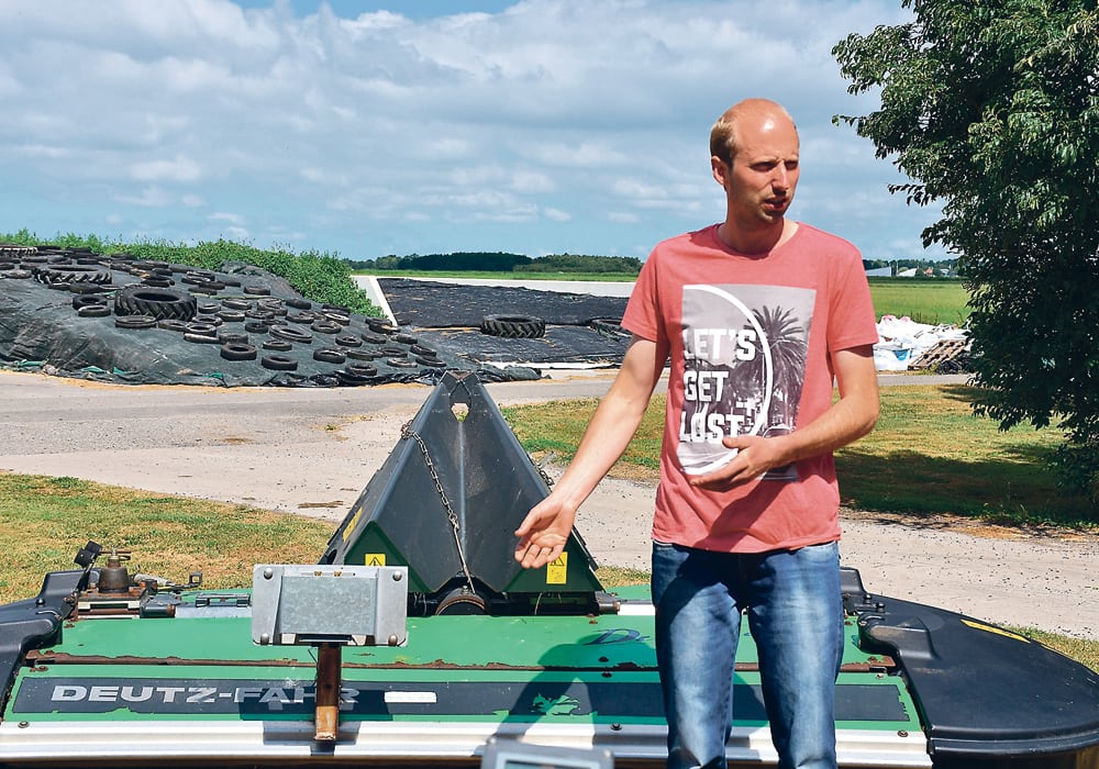 Piet Jan Thibaudier discovered the pasture reader technology in Australia and adapted it to fit onto a mower that sits on the front of the tractor.  |  Chris McCullough photo