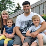 From left, Shannon, Mya, Lee and Colton Sluser, on the family farm at Glenavon, Sask. | Submitted photo