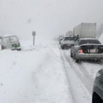 Cold and wet conditions, including heavy snow, halted harvest operations across much of Alberta during the week ended Oct. 2, with only 40 percent of crops now off the field, according to the latest report from Alberta Agriculture. | Twitter/@N_BURNETT photo
