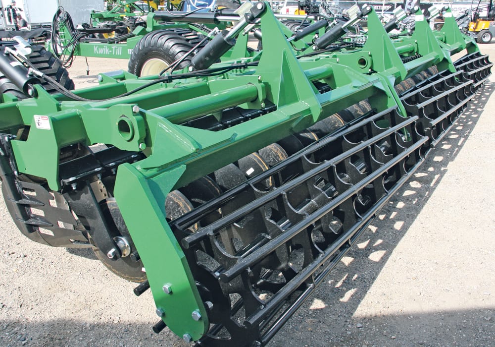 While most manufacturers promote their high-speed disc drills as 10 or 12 m.p.h machines, Todd Parkman says the 45-foot Norwood Kwik-Till is engineered to work at 15 m.p.h.  |  Ron Lyseng photo