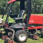 North Star Robotics has developed a system capable of turning machines, including small tractors, lawn mowers and snow plows, into robots capable of performing tasks autonomously. The lawnmower in this picture is equipped with the company’s technology and is capable of completing precision mowing jobs without operator intervention. | North Star Robotics photo