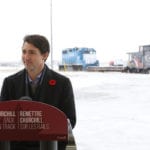 Prime Minister Justin Trudeau was among those present in Churchill for the official reopening. The federal government contributed $117 million for the acquisition and repair of the rail line. | Twitter/@JustinTrudeau photo