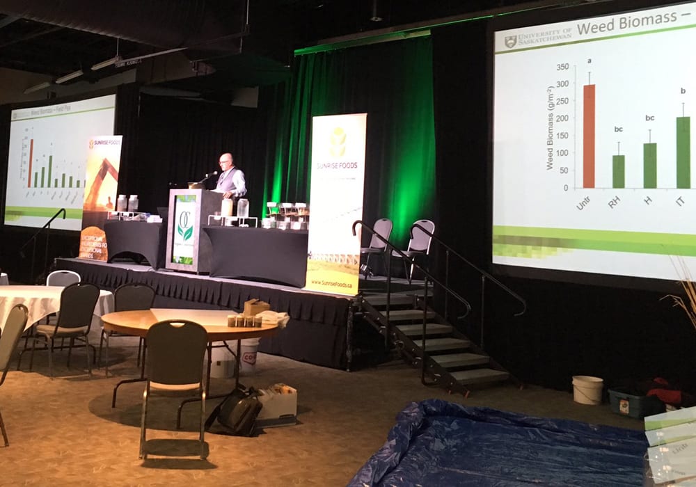 Eric Johnson of the University of Saskatchewan’s agriculture college speaking at the Organic Connections Conference and Trade Show held in Saskatoon Nov. 1-3.  | Twitter/@OrganicConnect1 photo