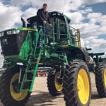 Steve Simon saw the increased popularity of late season applications in corn and decided he needed a higher high-clearance sprayer. The results of his efforts are lift kits that can increase clearance between sprayer and the earth to 90 inches. In the past two years he has sold more than 150 lift kits for a price that’s less than US$30,000. | Steve Simon photo