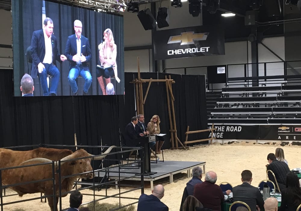 Speaking alongside former New Brunswick premier Frank McKenna at a panel during Canadian Western Agribition held in Regina Nov. 19-24, Wall said the same forces that worked to brand all Canadian oil as dirty don’t like modern agriculture.  | Karen Briere photo