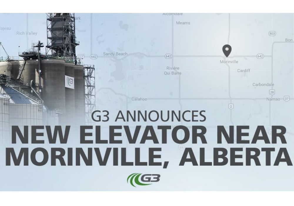 G3 Canada Ltd. is adding another new elevator to its grain origination network in Western Canada. | Twitter/@G3_Connection photo