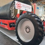 Cadman of Courtland, Ont., debuted its Contineous Manure Applicator in Hannover last month. The unit holds 800 metres of line, allowing for long runs of application. | Chris McCullough photo