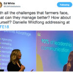 In a conference filled with progressive farmers looking for the newest information on machinery innovations, digital developments and management insights, Danielle Wildfong was pleasantly surprised to find a room full of farmers awaiting her. | Twitter/@EdWhiteMarkets photo