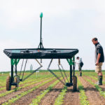 The prototype of an autonomous weeding machine by Swiss start-up ecoRobotix is tested on a sugar beet field near Bavois, Switzerland. | REUTERS/Denis Balibouse photo