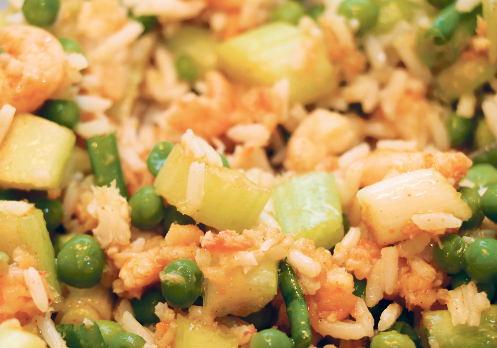 Chinese rice salad is one way to use up rice, peas and staples in our fridge.   |  Joan Airey photo