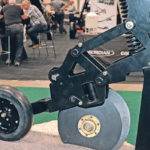 K-Hart’s 8612 double-disk opener has a 17-inch lead disk that leans at a 17.5 degree angle and a 14.5-inch opener disk that keeps dirt and residue out of the seed trench. | Robin Booker photo.