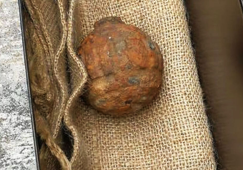 The grenade was found in Hong Kong in a shipment from France.  |  Hong Kong police photo