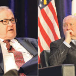Federal Agriculture Minister Lawrence MacAulay, left, and U.S. Agriculture Secretary Sonny Perdue have talked about the potential threat of African swine fever to the North American hog industry. | Robert Arnason photos