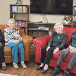 Mary Simpson, 103, left, Hazel Foster, 105, Joan Lawrence, 102, and Herb Duncan, 104, live at the Cypress Lodge assisted living residence in Maple Creek, Sask. | Karen Briere photo