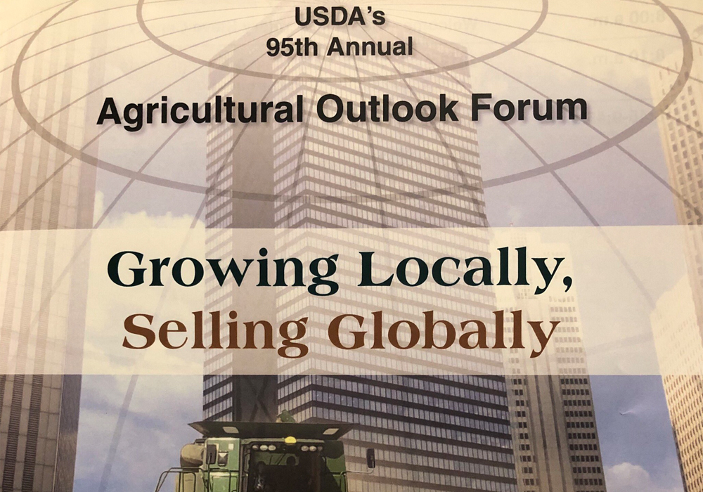 Speaking at the USDA annual forum, William Northey, undersecretary for farm production and conservation, said “$7.7 billion has gone into farmers’ bank accounts now.”  | Screencap via Twitter/@USDA_ARS