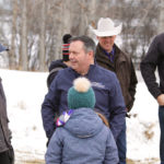 United Conservative Party leader Jason Kenney speaks with a farm family after unveiling the party's agriculture platform March 12. | Jeremy Simes photo