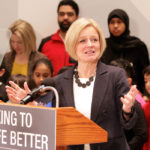 Alberta Premier Rachel Notley makes remarks regarding the 2019 Throne Speech, which she says largely focuses on families. | Jeremy Simes photo