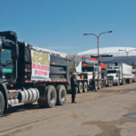 As many as 800 vehicles representing all types of industries gathered at Regina’s Evraz Place April 4 to protest the federal carbon tax. | Karen Briere photo