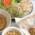Vietnamese-style fresh rolls are like a shrimp salad in a roll served with peanut sauce. Create some visual appeal with fresh herbs or fruit when placing the filling items on the softened transparent rice paper. | Betty Ann Deobald photo