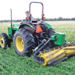 A hairy vetch and barley mixture is rolled in the third week of July at Carman, Man., with a blade roller to kill the barley and allow the hairy vetch to grow for the remainder of the summer. | Anne Kirk photo